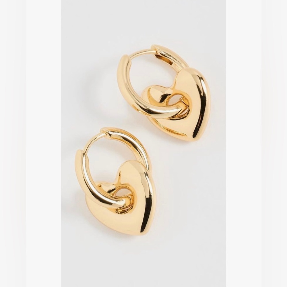 Madewell x Shopbop Puffy Heart Huggie Hoop Earrings – Pale Gold